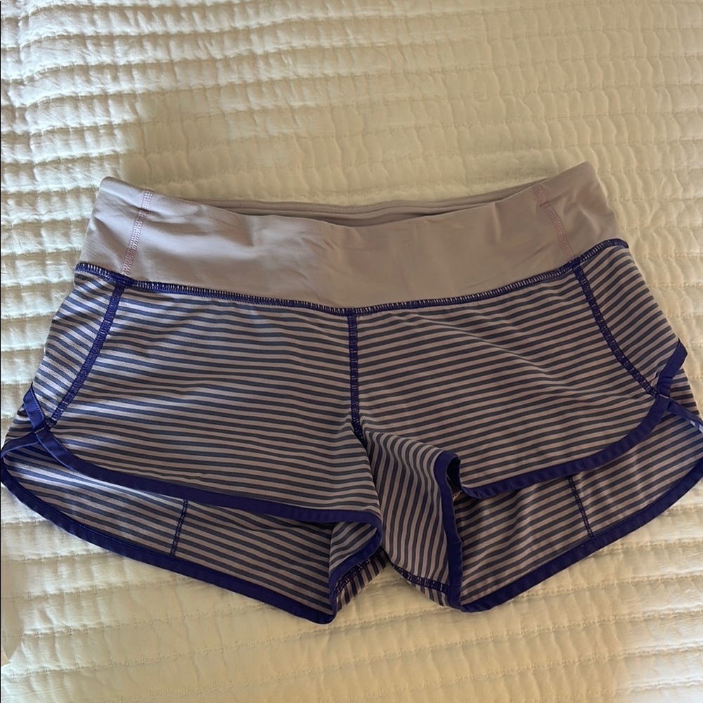 Lululemon Athletica striped purple speed up Shorts